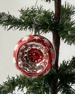 1986/25 1x alter Weihnachtsschmuck Christbaumschmuck Reflexkugel - Bild 1 von 3
