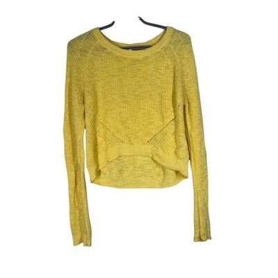 Suéter recortado Anthropologie Moth amarillo para mujer talla S 100 % algodón natural  Foto 1 de 4
