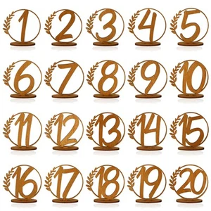 Wooden Table Numbers - Wedding Table Numbers 1-20 Rustic Wood Wedding Decor E... - Picture 1 of 7