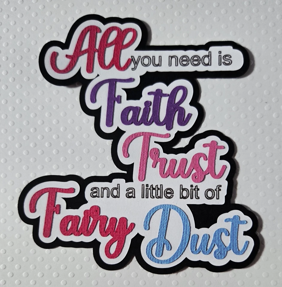 Fairy Dust Title. Scrapbook, Card Making Paper Piecing