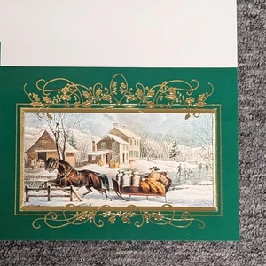 Tarjetas de Navidad Currier & Ives 17 tarjetas de invierno por la mañana con sobres 7"x 5" - Imagen 1 de 3