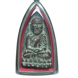 Phra LP Thuad Wat Chaghai Buda Tailandés Amuleto Bronce Espalda Protección Lunar - Imagen 1 de 13