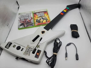 Guitar Hero Xbox 360 X-Plorer Xplorer Wired Controller Bundle W/2 Games & Strap - Picture 1 of 7