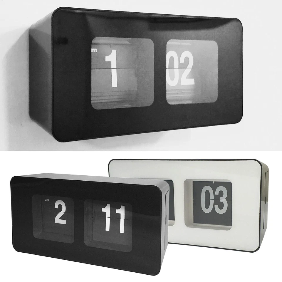 Retro Auto Flip Clock Table Down Page Digital Clocks Xmas Gift Office Decor - Image 1 of 1