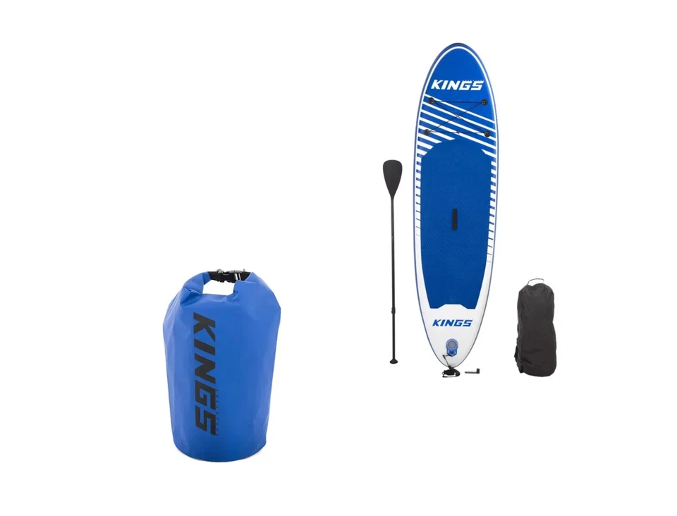 Kings Inflatable Stand Up Paddle Board 10’2 + 15L Waterproof Dry Bag - image 1 of 4