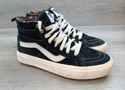 Botas de invierno Vans Sk8 Hi MTE 2.0 DX negras de gamuza forradas de leopardo para mujer talla 8 Foto 1 de 4