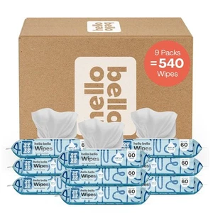 Hello Bello extra sanfte unparfümierte Babytücher, Pflanze 60 Stück (9er Pack) - Bild 1 von 9