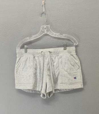 Champion Mujer Corto Grande Gris Cordón Pull On Logo Bordado Sudadera Foto 1 de 4