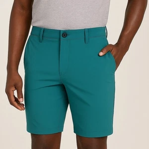 Kenneth Cole Golfshorts türkis Nylon Stretch feuchtigkeitsableitend 9" Schrittlänge Größe 32 Kernsumme - Bild 1 von 8