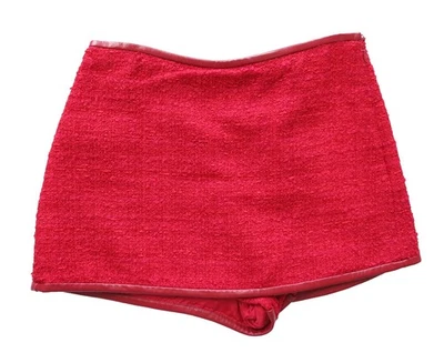 VALENTINO GARAVANI Rojo Bouclé Tweed Mini Pantalones Cortos Falda Skorts 40/4 Foto 1 de 4