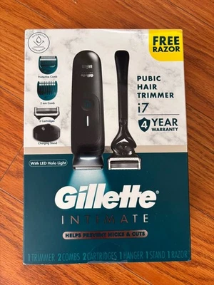Gillette Intimate i7 Pubic Hair Trimmer + Free  Razor (Prevents Nicks & Cuts) - Image 1 of 2