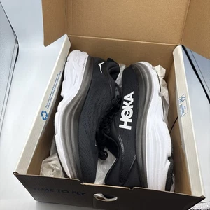 Scarpe Hoka One One donna taglia 9 B Bondi 8 nero bianco running sneakers sportive - Foto 1 di 10