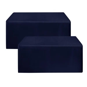 2 Pack Fitted Table Clothes - 48 x 24 Inch - Navy Rectangle Tablecloths for 4... - Bild 1 von 7