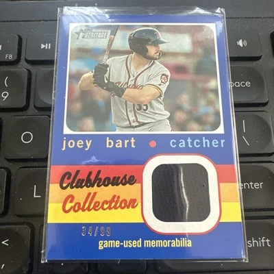 2020 Topps Heritage Minors Relic Blue Joey Bart RC Rookie Jersey 34/99 - Image 1 of 2