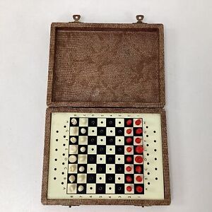 Vintage Mini Travel Chess Complete Set S#561
