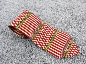 Metropolitan Museum of Art Imported Silk Neck Tie Red Gold Victorian Design VTG - Picture 1 of 7