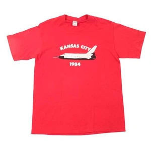 Vintage 1984 Kansas City Space Shuttle Red Short Sleeve T-Shirt Adult Large - Picture 1 of 5