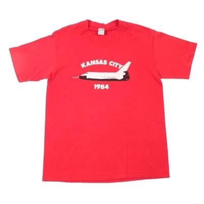 Camiseta de manga corta roja vintage 1984 Kansas City Space Shuttle adulto grande Foto 1 de 4