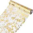 Table Runner, Sparkling Polyester Tulle Ribbon Roll with Gold Foil,Birtay9857