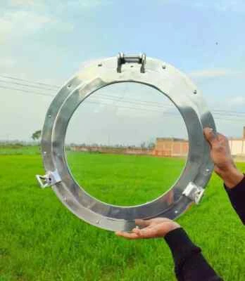 15inches Canal Boat Porthole Window Glass Chrome Finish Ship Glass Porthole Gift - Image 1 of 4