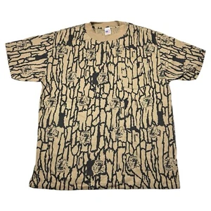 Vintage Joe Camel Trebark Camo All Over Print T-Shirt SZ L Made In USA - Picture 1 of 8