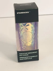 2023 Starbucks Holiday Iridescent Diamond Cold Cup Keychain Christmas Ornament - Picture 1 of 3