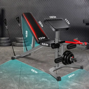 900LBS Adjustable Weight Bench w/Preacher Curl Leg Extension Full Body Fitness💪 - Picture 1 of 8