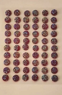 CraftbuddyUS CB042PR 60 piezas 10 mm autoadhesivo púrpura/rojo brillo diamantes de imitación gemas Foto 1 de 2