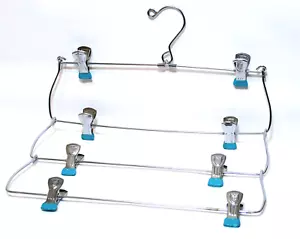 Appendiabiti per gonna vintage 4 livelli rack in metallo clip blu - Foto 1 di 7