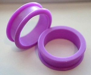 8-36mm Purple Large Gauge Ear plug Silicone Rubber Flesh Tunnel Stretcher Earing - Picture 1 of 6