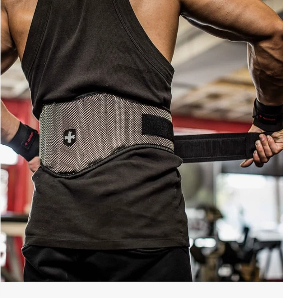 Cinturón de levantamiento de pesas Harbinger para hombre ajuste firme 7,5 pulgadas negro gris contorneado talla M Foto 1 de 4