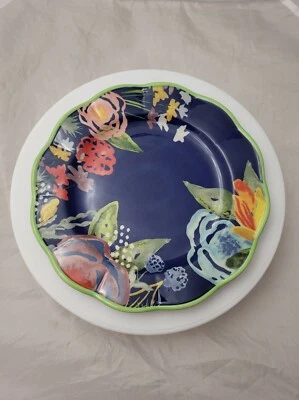 Plato Mujer Pionera Celia Azul Cobalto Patrón Floral 8 3/4" Foto 1 de 4