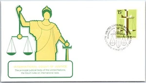 UN UNITED NATIONS CACHETED FIRST DAY COVER INTERNATIONAL COURT OF JUSTICE #2 - Picture 1 of 2