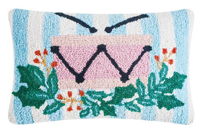 Artesanía de Pekín - Almohada de tambor a rayas de acebo - 31AV110C18OB Foto 1 de 1