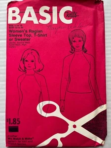 Pattern Basic Knits 112, women’s raglan sleeve top, t-shirt or sweater sz 10-18 - Picture 1 of 2