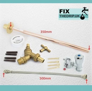 OUTDOOR GARDEN DIY TAP KIT SELF CUT Anti Vandal Brass - Picture 1 of 7