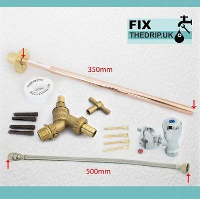 FIXTHEDRIP OUTDOOR GARDEN DIY TAP KIT SELF CUT Anti Vandal Brass