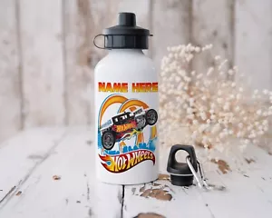 HOTWHEELS , personalised Aluminium ,water bottle with 2 lids - Picture 1 of 1