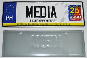 EUROPEAN CHAMBER OF COMMERCE OF THE PHILIPPINES Commemorative MEDIA CAR PLATE - Picture 1 of 2