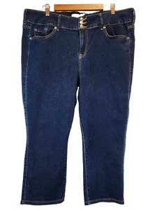 Pantalones de mezclilla para mujer Torrid de tiro alto recortados talla grande 22 azul elástico - Imagen 1 de 6