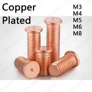 Copper Plated Steel Weld Studs for Capacitor Discharge Welding M3 M4 M5 M6 M8 - Picture 1 of 6