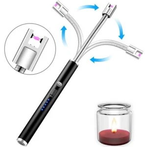 Allume Bougie Electrique USB Rechargeable Arc Briquet + Affichage de Batterie - Picture 1 of 5