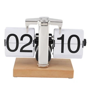 (White)Retro Digital Flip Down Clock Flip Desk Clock Mechanical Battery Power - Picture 1 of 24
