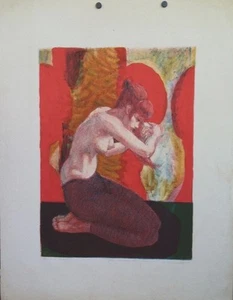 Gerald Fairclough Artist Proof Lithograph Semi Nude "Girl Combing Her Hair" - Picture 1 of 6
