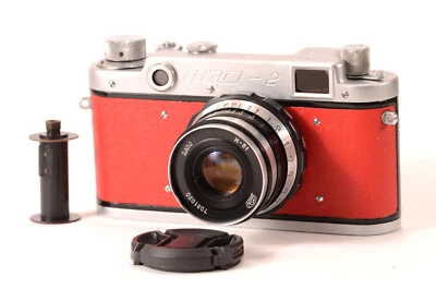 Unique Fed 2 Serviced CLA L39 LEICA USSR Film Red Camera Industar 61 Lens - Image 1 of 4