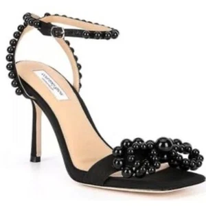 Antonio Melani / Courtney Grow Heels nuovo con scatola taglia 8 cinturino nero fiocco alla caviglia - Foto 1 di 12