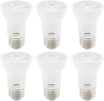 LED PAR16 Long Neck Light Bulb 7W, 75W, 500LM E26 Dimmable, ETL Listed, 50K, 6PK - Image 1 of 2