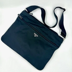 PRADA Shoulder Crossbody Bag Black Nylon Authentic - Picture 1 of 15
