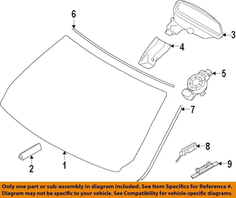 BMW OEM 11-25 228i Gran Coupe Windshield Glass-Windshield Bumper 51317288462 - Image 1 of 1