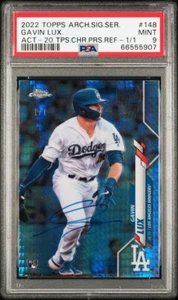 2022 Topps Archives Signatures Series Autograph Gavin Lux Auto 1/1 PSA 9 - Picture 1 of 2